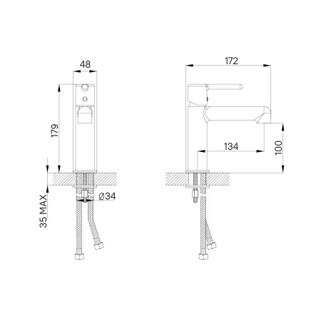 Cмеситель для раковины IDDIS Aiger AIGBL00i01