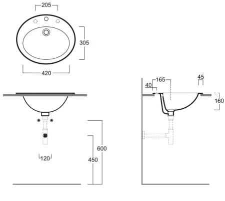 Раковина Simas Top Lavabi d'Arredo Desmo S52bi*1