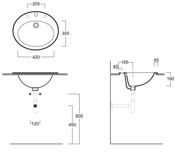 Раковина Simas Top Lavabi d'Arredo Desmo S52bi*1