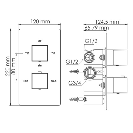 Смеситель для душа WasserKRAFT Alme 1544 Thermo