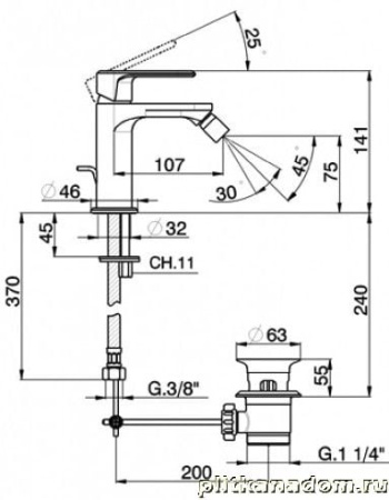 Смеситель для биде Cisal Roadster RR00055021
