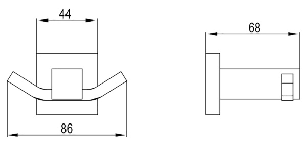 Крючок двойной Timo Selene 10012/00