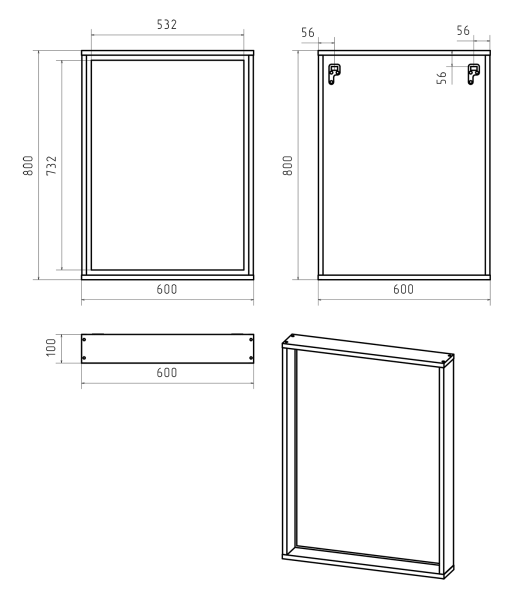 Зеркало (60х80)  Brevita Dallas 60 DAL-02060-074