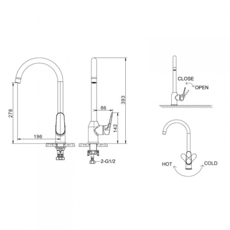 Смеситель для кухни Bravat Eler F7191238CP-RUS