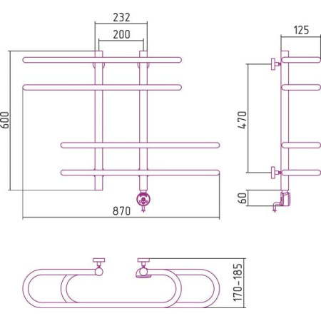 Полотенцесушитель электрический Сунержа Фурор 00-0515-6090