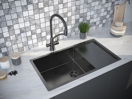 Кухонная мойка Paulmark  Wing PM217844-GM вороненая сталь