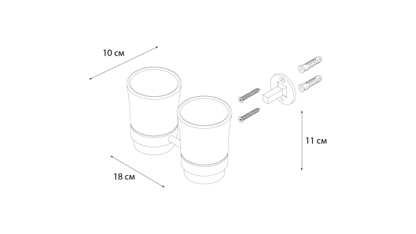 Стакан для зубных щеток FIXSEN Best двойной FX-71607