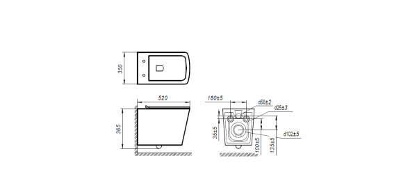 Унитаз подвесной безоботковый Art&Max PLATINO AM9321CHR (без сиденья)