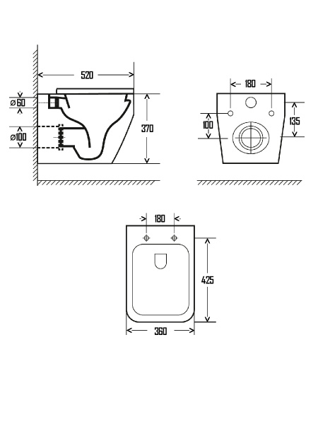 Унитаз подвесной безободковый AQUAme AQM2009