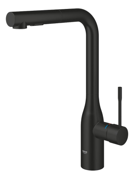 Смеситель для кухни с выдвижным изливом Grohe Essence New 30270 2430 (302702430) черный матовый