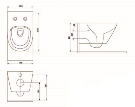Подвесной безободковый унитаз с сиденьем микролифт beWash Bogen 88303214