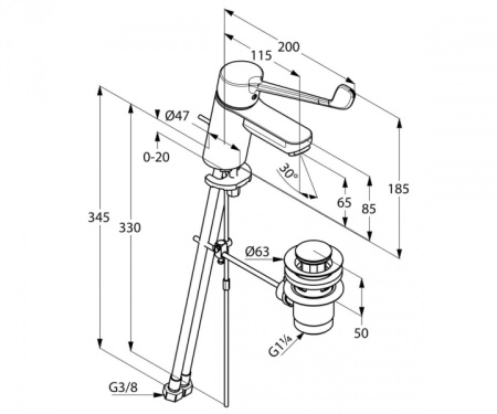 Смеситель для раковины Kludi Logo Neo Care 372870575
