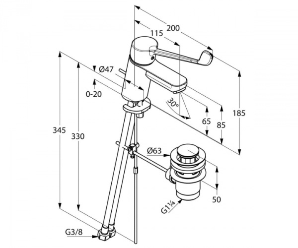 Смеситель для раковины Kludi Logo Neo Care 372870575