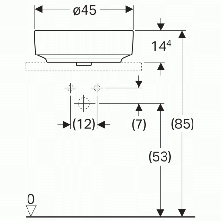 Раковина накладная (55х40) Geberit Variform 500.769.01.2