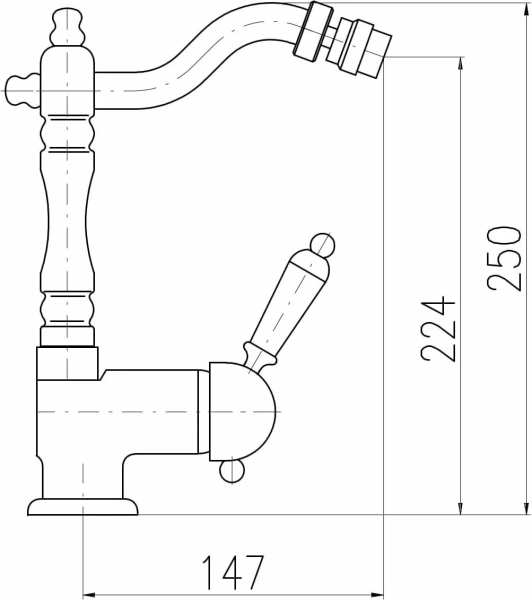 Смеситель для биде Rav Slezak Labe L408.5/9SM