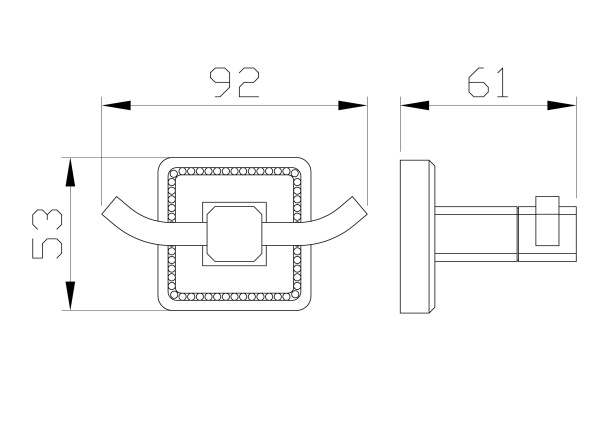 Двойной крючок для ванной WONZON & WOGHAND ROMA, бронза WW-7225