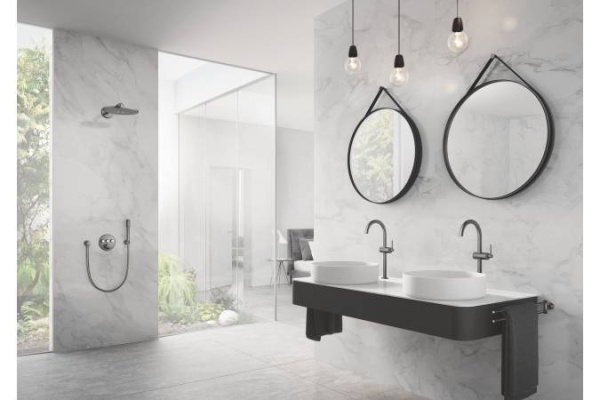 Смеситель однорычажный для раковины Grohe Atrio New 32647 AL3 (32647AL3) темный графит матовый