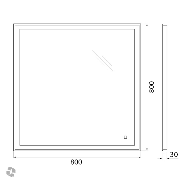 Зеркало BelBagno SPC-GRT-800-800-LED-TCH