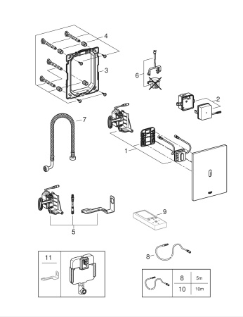 Панель смыва для унитаза GROHE Tectron Bau E 39881KF0