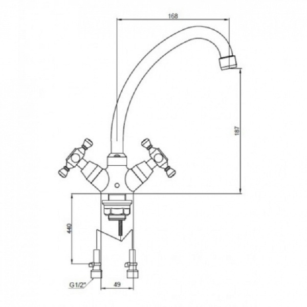 Смеситель для кухонной мойки  KAISER Carlson Style (11143)