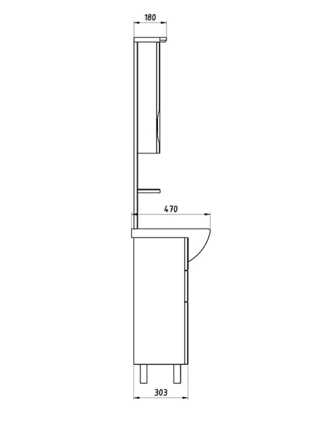 Зеркальный шкаф (77х106)   ASB-Mebel Мессина 80 9615