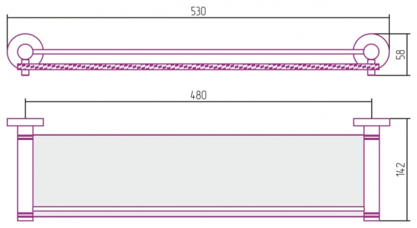 Полка стеклянная с ограничителем Сунержа Каньон (L 500) 00-3004-0500 Полка стеклянная с ограничителем Сунержа Каньон (L 500) 00-3004-0500