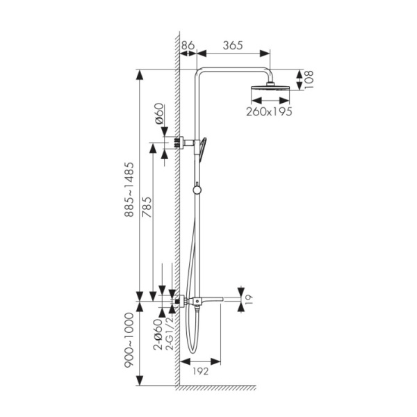 Душевая система с термостатом KAISER Star (02182-2)