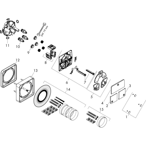 Переключатель потоков на 3 положения Hansgrohe ShowerSelect Comfort Q 15587670 черный матовый