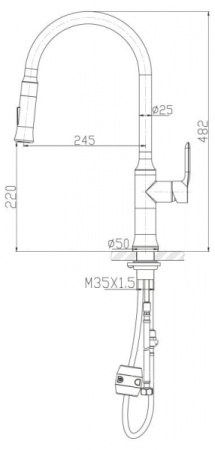 Смеситель для кухни BelBagno BB-LAM38-IN