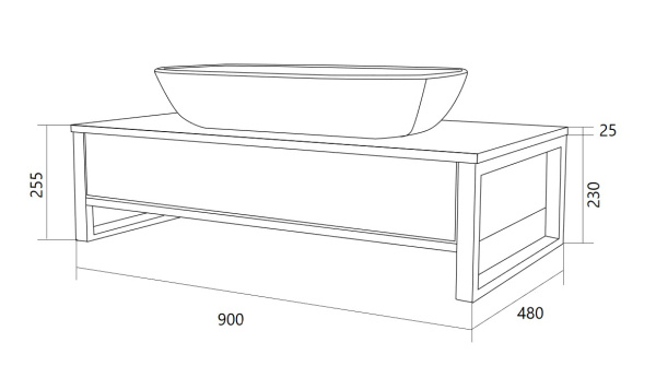 Тумба под раковину 1Marka  Grunge Loft 90П У85852