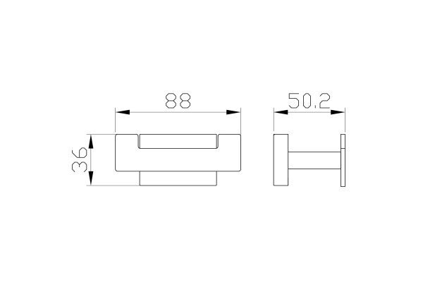 Двойной крючок для ванной WONZON & WOGHAND FLAT, хром WW-9725