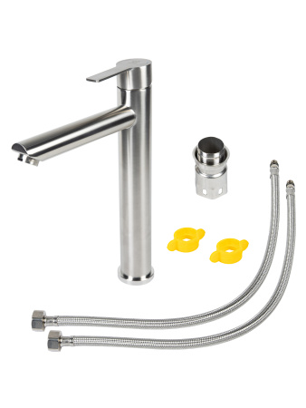 Смеситель для накладной раковины однорычажный высокий Agger Easy A3112122 сатин матовый