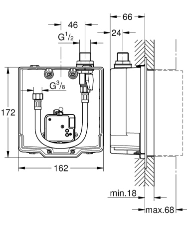 Скрытый монтажный ящик Grohe Eurosmart Cosmo E 36337 001 (36337001)