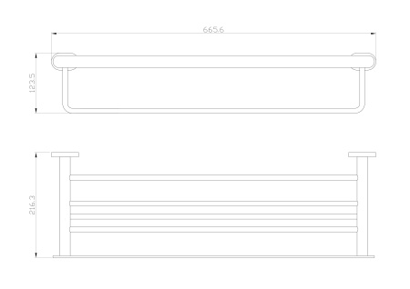 Полотенцедержатель с полкой WONZON & WOGHAND FIRST, глянцевое золото WW-8481-LG