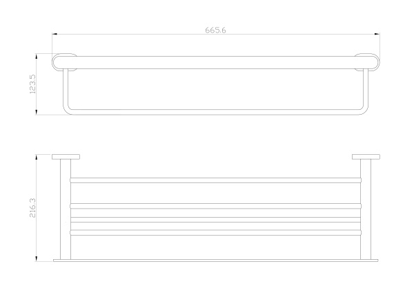 Полотенцедержатель с полкой WONZON & WOGHAND FIRST, хром WW-8481