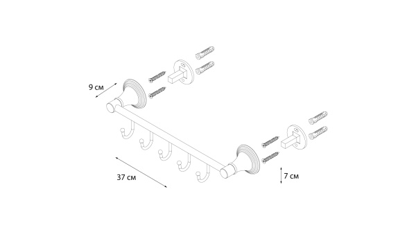 Планка FIXSEN Luksor 5 крючков FX-71605-5B