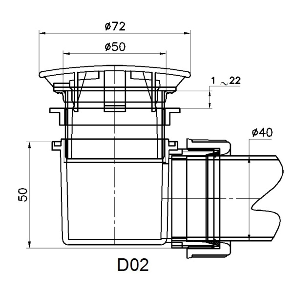 Сифон для душевых поддонов RGW  Velplex QYD-02 18241102-01 хром
