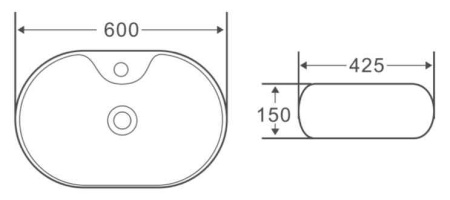 Накладная раковина (60х43) BelBagno BB1151