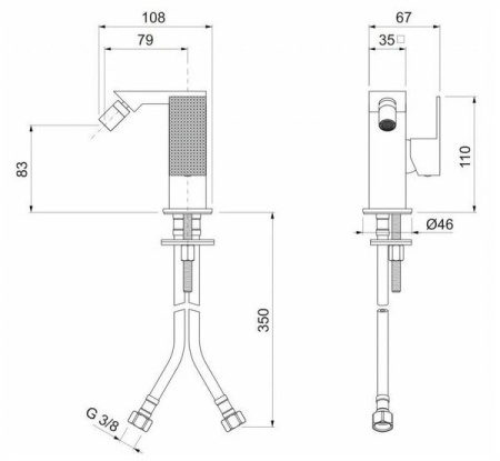 Смеситель для биде Cezares Prizma PRIZMA-BSM1-NOP-W0