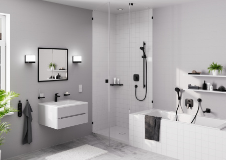 Смеситель для раковины с донным клапаном Hansgrohe Logis 71100670 черный матовый