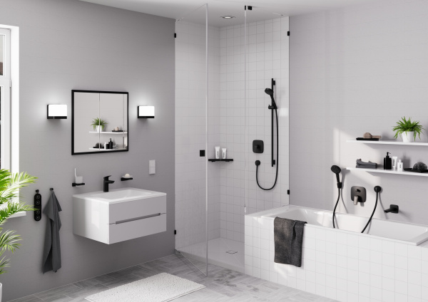 Смеситель для раковины с донным клапаном Hansgrohe Logis CoolStart 71102670 черный матовый