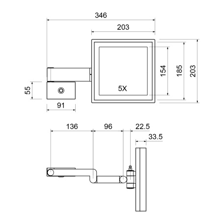Косметическое зеркало с подсветкой Timo Selene 10076/00