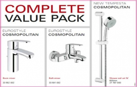 Набор для ванной комнаты 3 в 1 Grohe Eurostyle Cosmopolitan 116941