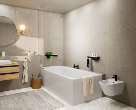 Смеситель для биде с донным клапаном Hansgrohe Vernis Blend 71210670 черный матовый