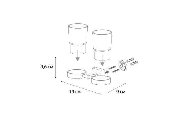 Стакан для зубных щеток FIXSEN Kvadro двойной FX-61307