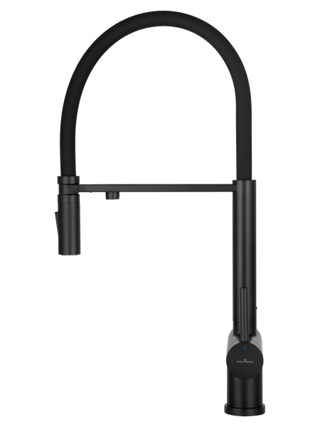 Смеситель для кухни с гибким изливом и подключением фильтра WONZON & WOGHAND, черный матовый WW-88458009-MB Смеситель для кухни с гибким изливом и подключением фильтра WONZON & WOGHAND, черный матовый WW-88458009-MB