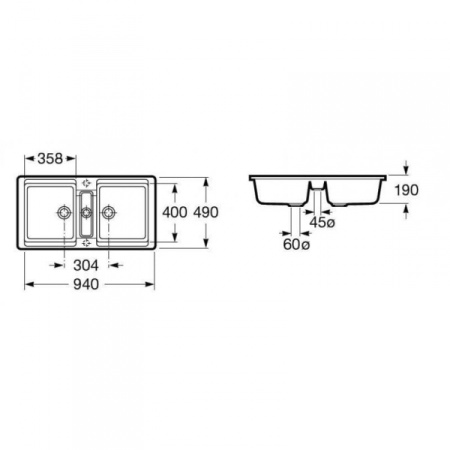 Мойка для кухни двойная Roca Chef 880021000