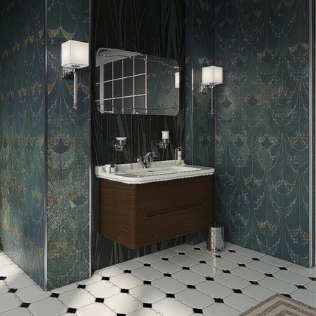 Тумба подвесная без раковины Kerasan Waldorf 925546 темный орех