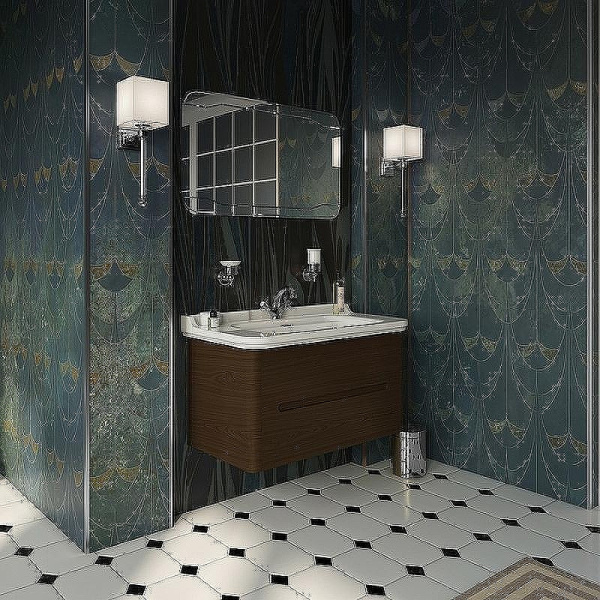 Тумба подвесная без раковины Kerasan Waldorf 925546 темный орех