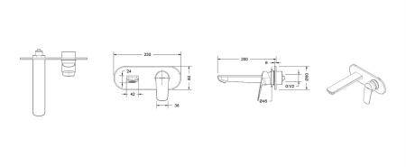 Смеситель для раковины Bravat P8429564BW-ENG